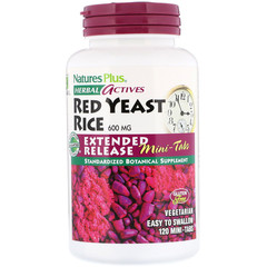 Nature's Plus, Herbal Actives, красный дрожжевой рис, 600 мг, 120 мини-таблеток