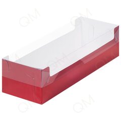 Коробка для рулета с пластиковой крышкой 300х110х80 мм (красная), 10шт