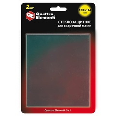 Стекло для сварочной маски QUATTRO ELEMENTI 133 х114 мм, защитное, поликарбонат, блистер, 2 шт (645-563)
