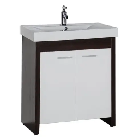 Aquanet 183654 Компл.2 - Тумба Тиана 75 с 2 дв. wenge (фасад белый) (183654)