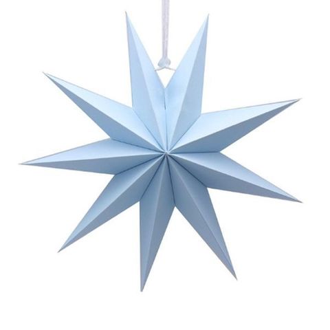 Бумажная звезда, 45 см, 9-конечная, Голубой