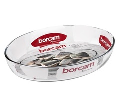Овальная форма для запекания 3,2 литра Borcam 59074 форма для выпечки жаропрочная стеклянная 34,5х24,8 см вкладыш
