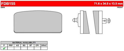 FDB155P Тормозные колодки дисковые MOTO, блистер 2 шт