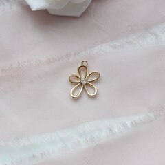 Подвеска Цветок с фианитом 17*14 мм, позолота, П239