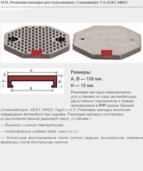 1016 Резиновая накладка для подъемников Станкоимпорт, Т-4, AE&T, AMGO