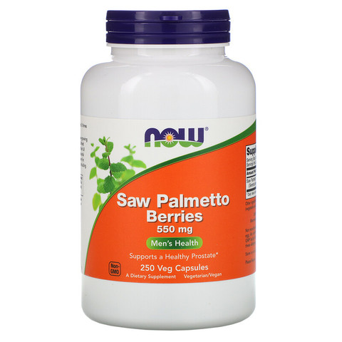 Now Foods, Ягоды пальмы сереноа, 550 мг, 250 растительных капсул