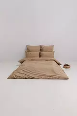Постельное белье 2 спальное евро Luxberry Soft Silk Sateen бежевое