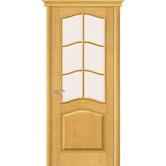 Купить Межкомнатная дверь массив сосны М7 медовый остеклённая
