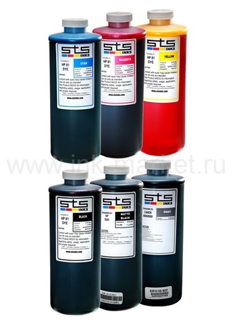 Комплект чернил STS - 6х1л для HP Designjet T1100, T1100ps, T1120, T1120ps, T1200, T1300, T2300, T610, T620, T770, T790