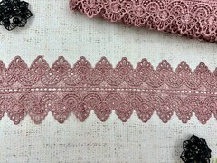 Кружево плетёное, ш. 8,5 см, тёмная чайная роза