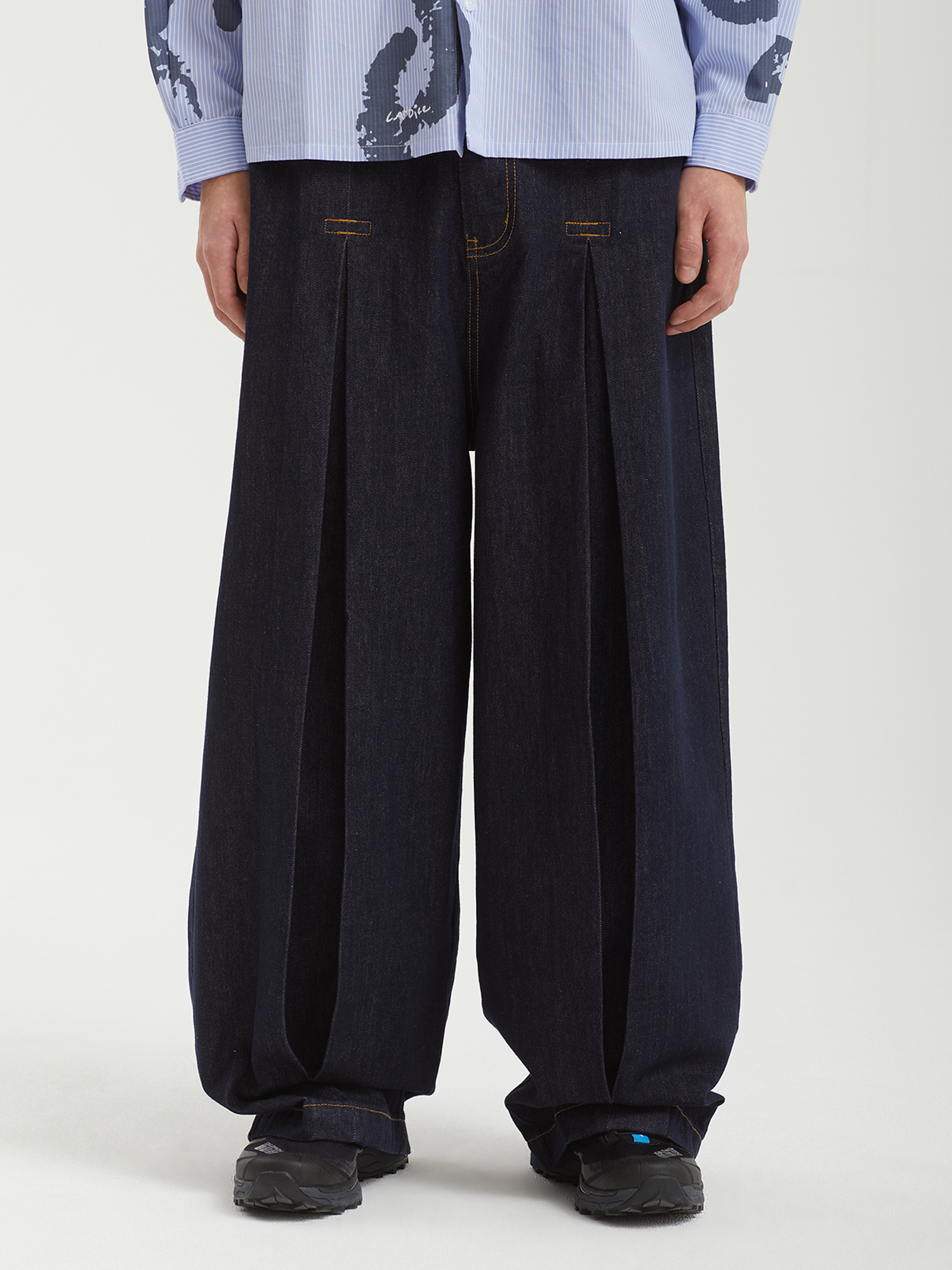 Джинсы (Balloon Fit) Long Tuck Wing Balloon Denim Pants
