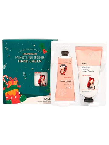 FASCY Grapefruit Moisture Bomb Hand Cream Set, Набор увлажняющих кремов для рук с экстрактом грейпфрута, 80+40 мл