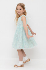 платье  для девочки  КР 5734/дымчатый нефрит,цветочный бал к547