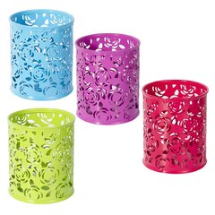 
          Подставка-стакан для канцтоваров Alingar, металлическая, круглая, узор "Розы", ассорти