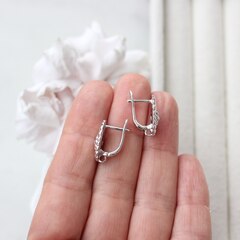 Швензы Ракушки 17*12 мм с английским замком, родий, Ш128