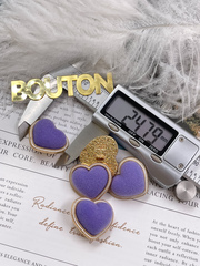 Пуговицы Сердечки бархатные фиолетовые