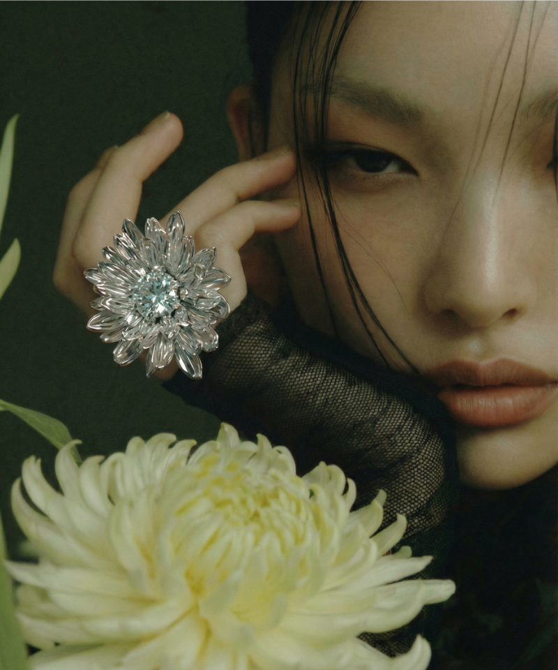 Кольцо Хризантема silver