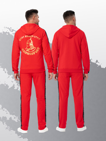 Толстовка на молнии «Мастер» красного цвета. Лёгкий футер