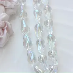 Бусины стеклянные, прозрачный спокрытием, фриформ 22*13 мм, 1 бусина, МК041