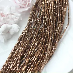 Гематин гематит, кубик усеченый, 2 мм, шоколад, 1 нить, ГМ101