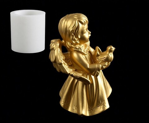 Силиконовый молд Белоснежный ангел с голубем