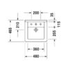 Duravit Starck 3 Раковина с перел., с 1 отв. под смес., глазуровка снизу, 480x465мм, Цвет: Белый 303480000