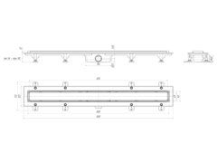 TL1085 Трап пластик.лин.вып 40 под кладку плитки. Мол 850