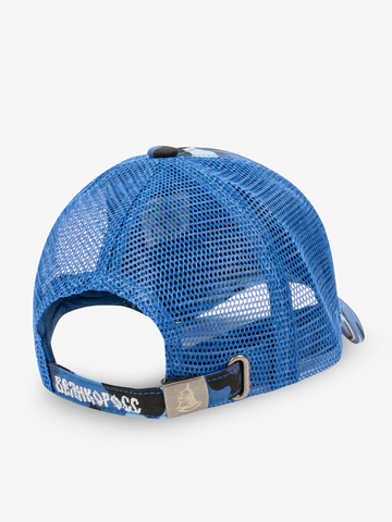 Бейсболка с сеткой «ZOV» синий камуфляж с 3D вышивкой лого / Распродажа