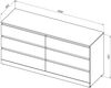 Aquanet Комод Сканди 1600х480х780 6ящ. цв. дуб крафт (302548)
