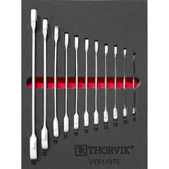 Thorvik UTS11STE Набор ключей комбинированных трещоточных в EVA ложементе 280х375 мм, 11 предметов 53589
