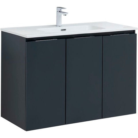 Aquanet 277531 Тумба Алвита new 100 подвесная 3 дв.цв.антрацит (277531)