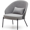Кресло Eamy светло-серое с черной отделкой