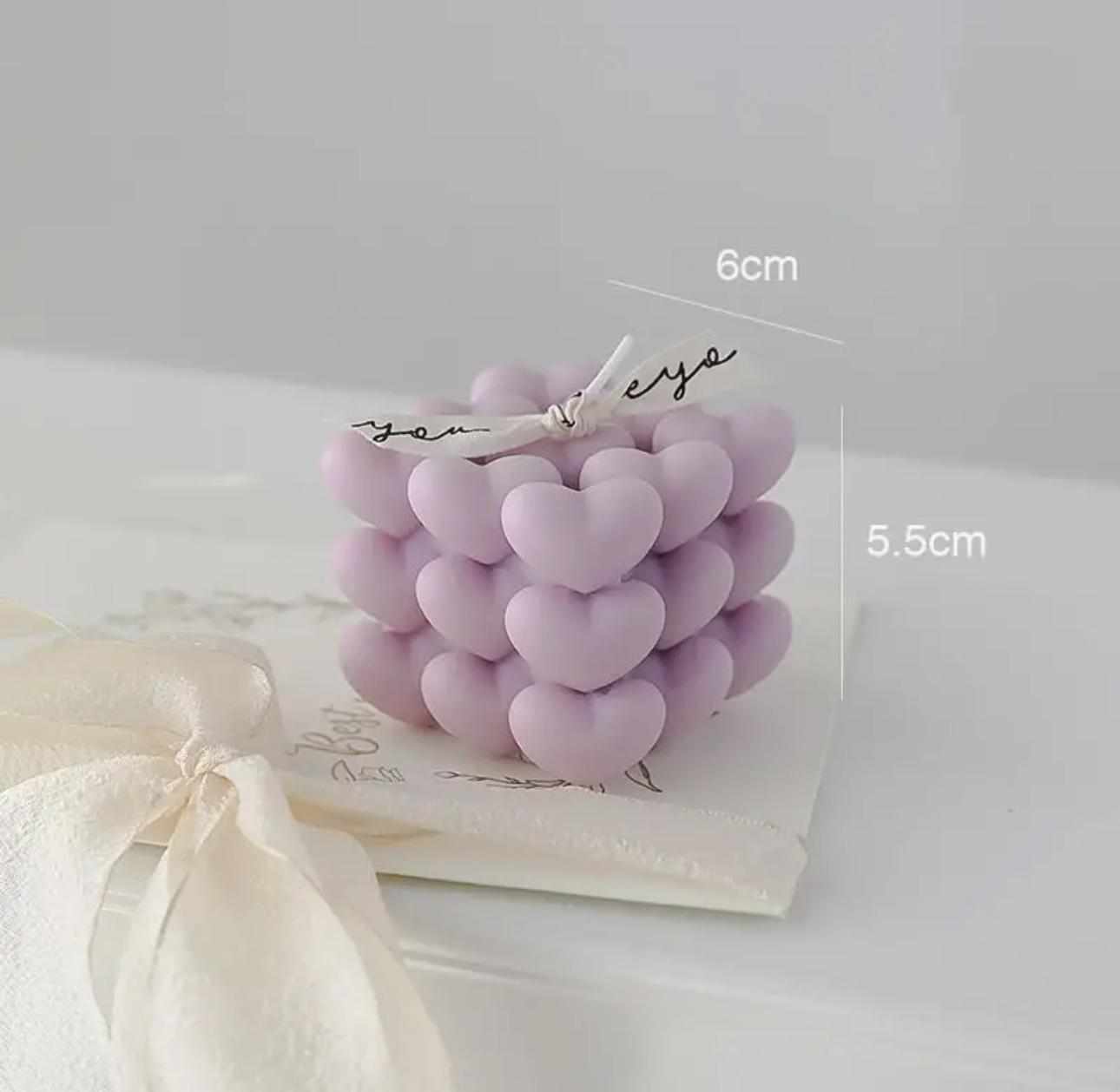 Свечи ZEPHYR HOME ароматизированные Сердечки сиреневый