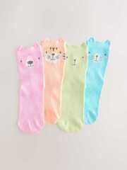 Носки хлопковые для девочки Next AT4-457, 4 шт., Розовый, Голубой, Салатовый
