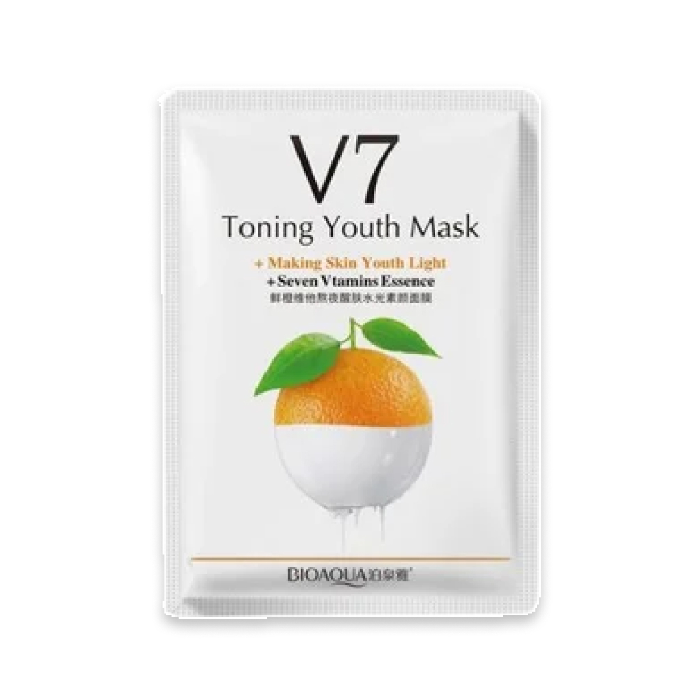 Тканевая маска для лица BioAqua V7 Toning Youth Mask (апельсин)