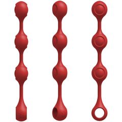 Красные утяжеленные анальные шарики Anal Essentials Weighted Silicone Anal Balls - 34,3 см. - 