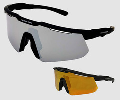 Комплект лыжные очки Victory code Extreme Black/Silver + линза Оранжево-красная