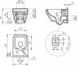 Подвесной унитаз CREA SQUARE Clean On DPL EO slim