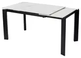 фото 3 Стол CORNER 120 GLOSS STATUARIO WHITE SOLID CERAMIC / BLACK, DISAUR на profcook.ru
