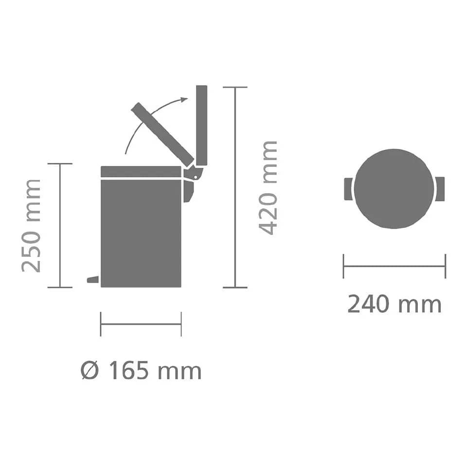 Мусорный бак newIcon с педалью (5 л), Темно-серый, арт. 233463 - фото 5
