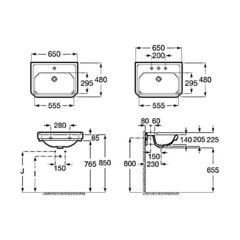 73270A1000 CARMEN РАКОВИНА 650Х480 1 ОТВ. ДЛЯ СМЕС.