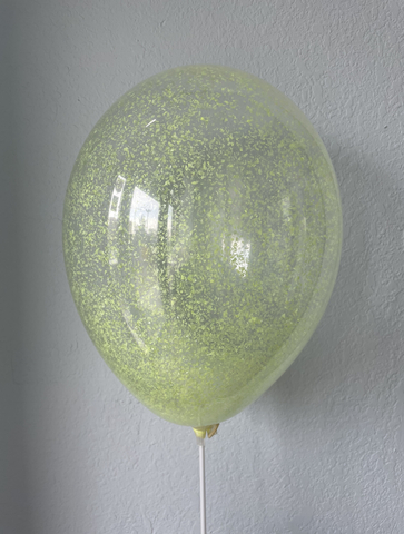 Шар с конфетти, желтый стружка 12"