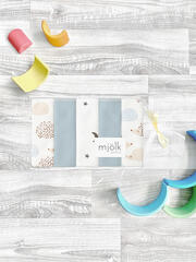 Набор платочков-слюнявчиков Mjolk Ёжики на экрю