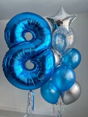 Синие воздушные шары на 8 лет №2904
