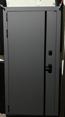 Входная металлическая дверь ПИАНО S зеркало 3D Аляска ( белый матовый, без текстуры)