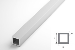 Труба квадратная Лука 10*10*1 ТКв 01.2000.501л серебро