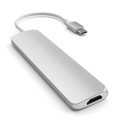 USB адаптер Satechi Slim Aluminum USB-C Multi-Port Adapter, серебряный