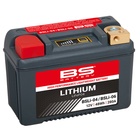 BSLI-04/BSLI-06 Аккумулятор BS-Lithium 12В 4 Ач, 48 Wh, 280A 134x65x92, прямая ( +/- )