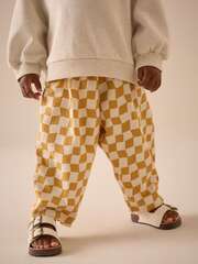 Брюки широкие для девочки Next E51-654, Желтый, Молочный