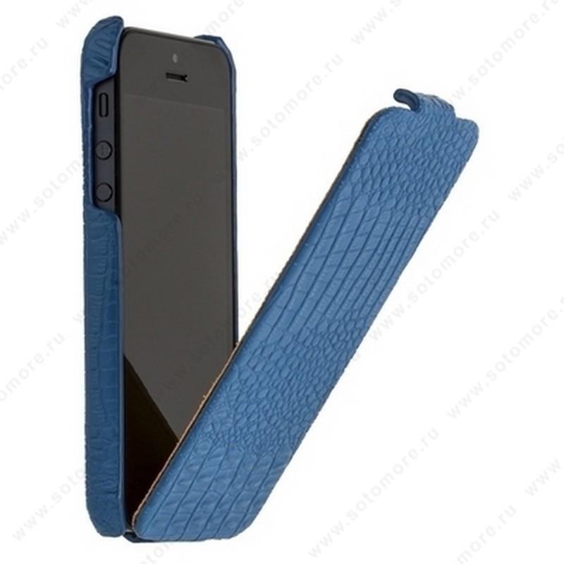 Чехол-флип Borofone для iPhone SE/ 5s/ 5C/ 5 - Borofone Crocodile flip Leather case Blue